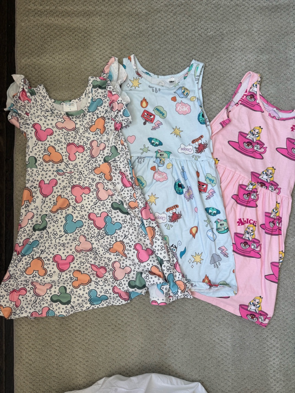 Disney Girls Dress Bundle of 3 | Mickey Mouse Balloon, inside out, Alice Dresses
